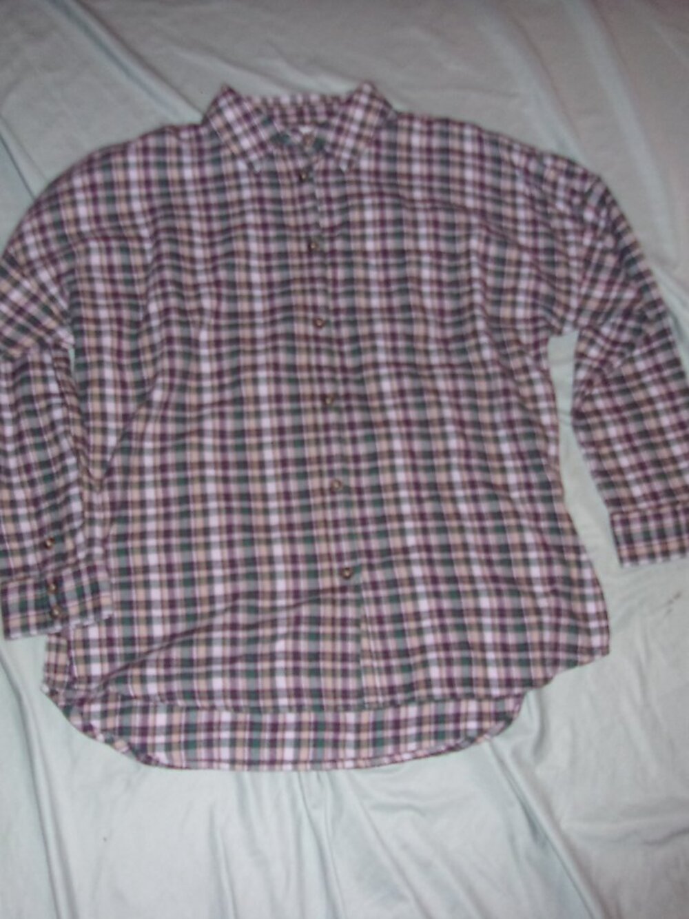 flannel size large womens plaid shirt button up top gorpcore